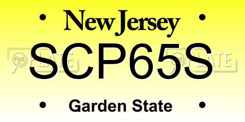 SCP65S New Jersey License Plate