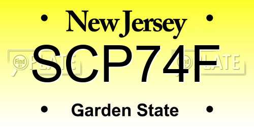 SCP74F New Jersey License Plate