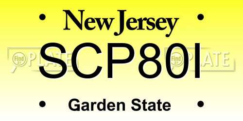 SCP80I New Jersey License Plate