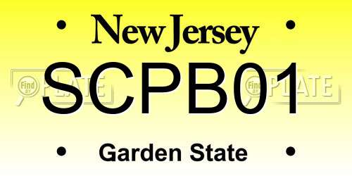SCPB01 New Jersey License Plate