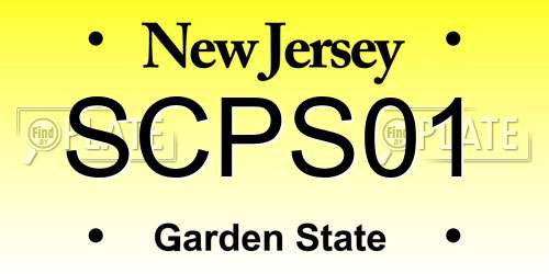 SCPS01 New Jersey License Plate