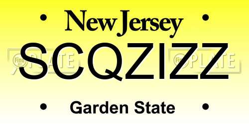 SCQZIZZ New Jersey License Plate