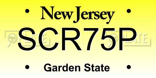 SCR75P New Jersey License Plate