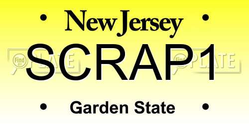SCRAP1 New Jersey License Plate
