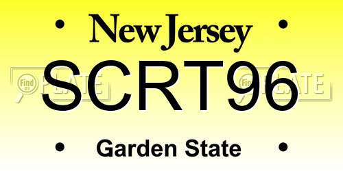 SCRT96 New Jersey License Plate