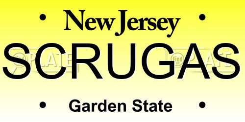 SCRUGAS New Jersey License Plate
