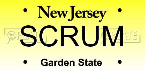 SCRUM New Jersey License Plate