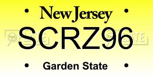 SCRZ96 New Jersey License Plate