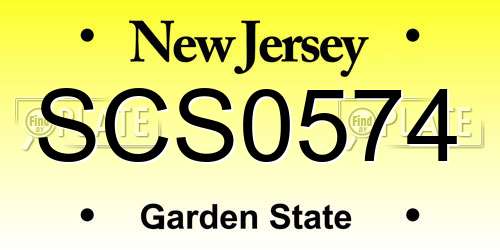 SCS0574 New Jersey License Plate