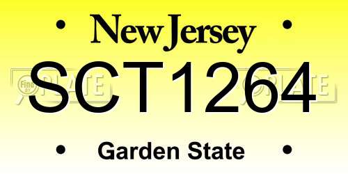 SCT1264 New Jersey License Plate
