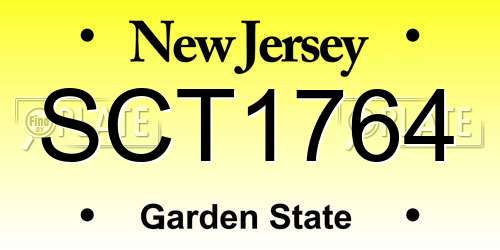 SCT1764 New Jersey License Plate