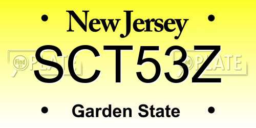 SCT53Z New Jersey License Plate