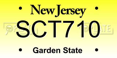 SCT710 New Jersey License Plate