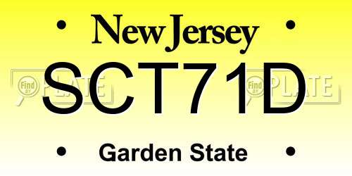 SCT71D New Jersey License Plate