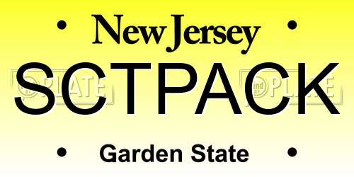 SCTPACK New Jersey License Plate