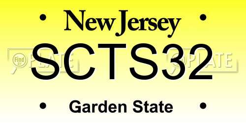 SCTS32 New Jersey License Plate