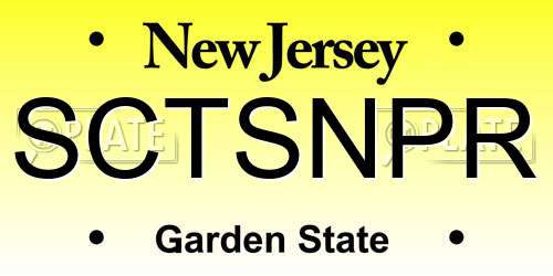 SCTSNPR New Jersey License Plate