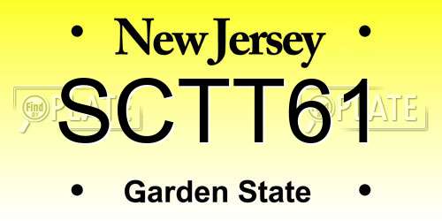 SCTT61 New Jersey License Plate