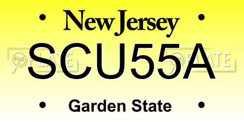 SCU55A New Jersey License Plate