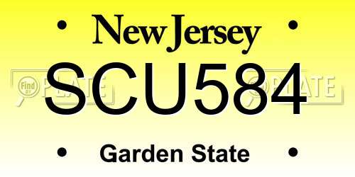 SCU584 New Jersey License Plate