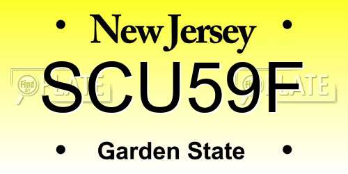 SCU59F New Jersey License Plate