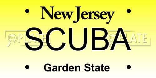 SCUBA New Jersey License Plate