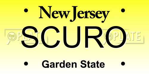 SCURO New Jersey License Plate