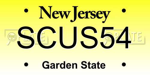 SCUS54 New Jersey License Plate