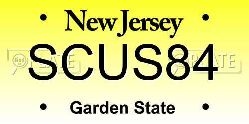 SCUS84 New Jersey License Plate