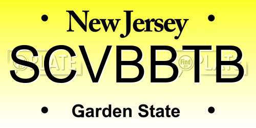 SCVBBTB New Jersey License Plate
