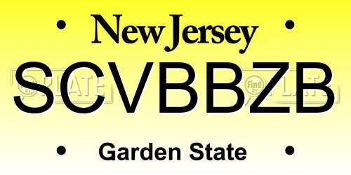 SCVBBZB New Jersey License Plate