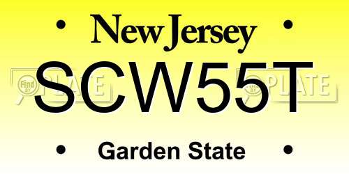 SCW55T New Jersey License Plate