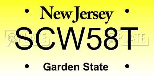 SCW58T New Jersey License Plate