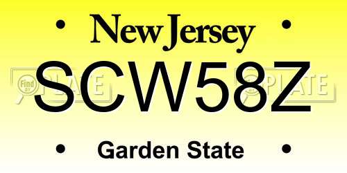 SCW58Z New Jersey License Plate