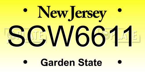SCW6611 New Jersey License Plate