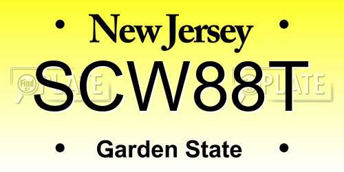 SCW88T New Jersey License Plate
