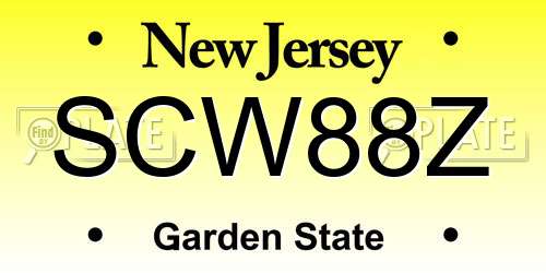 SCW88Z New Jersey License Plate