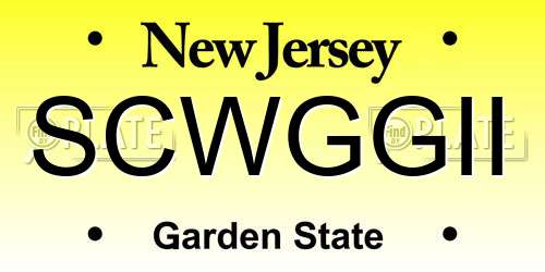 SCWGGII New Jersey License Plate