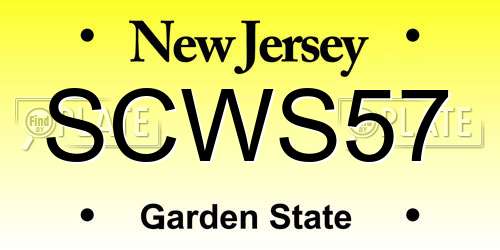 SCWS57 New Jersey License Plate