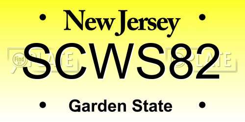 SCWS82 New Jersey License Plate