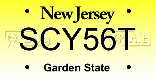 SCY56T New Jersey License Plate