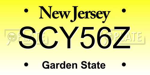 SCY56Z New Jersey License Plate