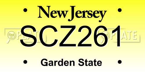 SCZ261 New Jersey License Plate