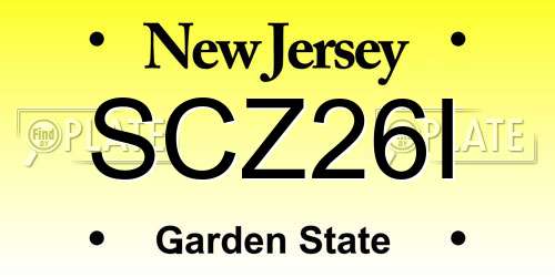 SCZ26I New Jersey License Plate