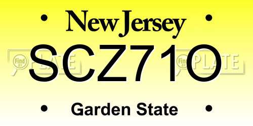 SCZ71O New Jersey License Plate