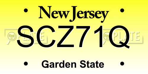 SCZ71Q New Jersey License Plate