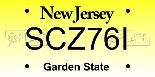 SCZ76I New Jersey License Plate