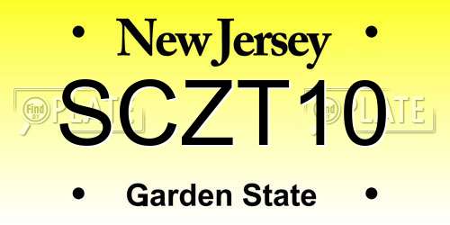 SCZT10 New Jersey License Plate