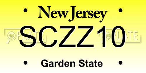 SCZZ10 New Jersey License Plate