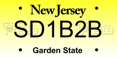 SD1B2B New Jersey License Plate